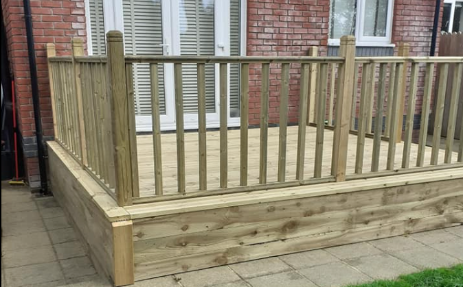 Holiday let decking wood